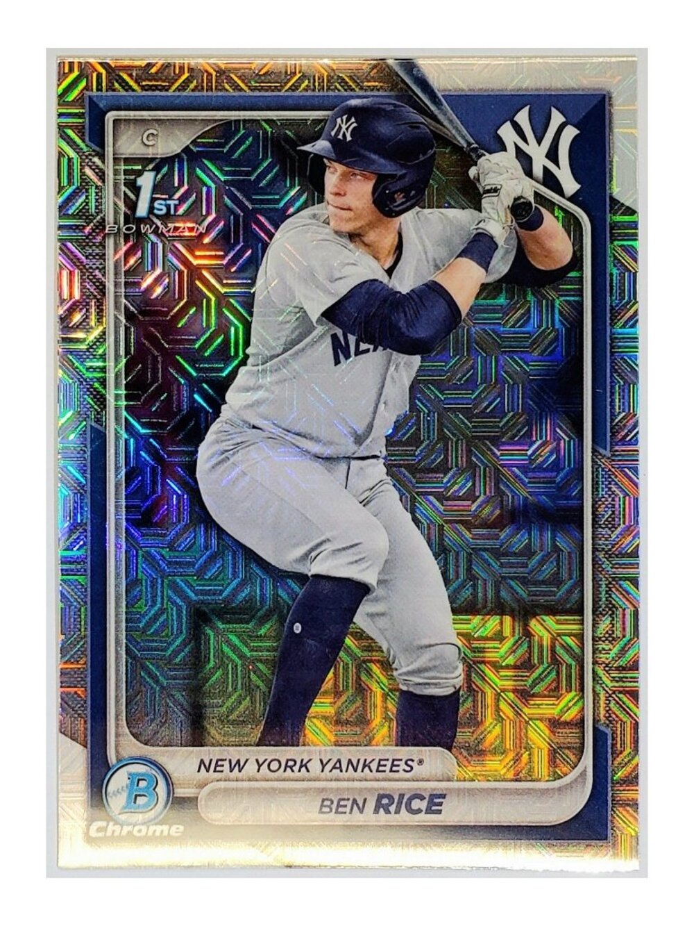 BEN RICE ROOKIE MOJO REFRACTOR "1ST BOWMAN" 2024 BOWMAN CHROME, YANKEES